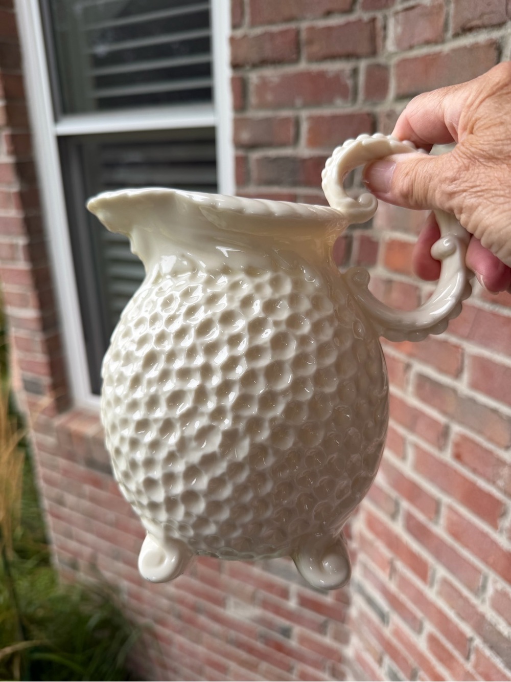 Vintage Lenox Footed Face Water Pitcher Ivory